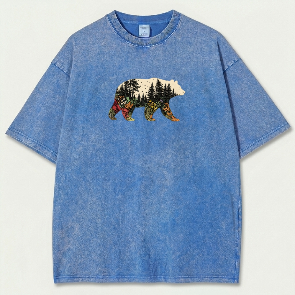 Bear Forest Vintage Organic Cotton Hiking Tee-HikeVista