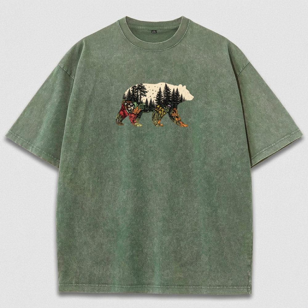 Bear Forest Vintage Organic Cotton Hiking Tee-HikeVista