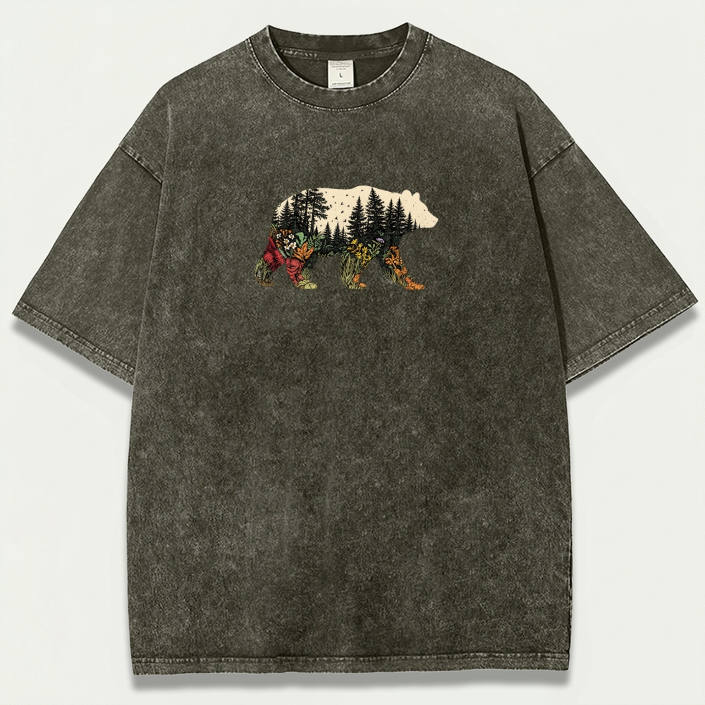 Bear Forest Vintage Organic Cotton Hiking Tee-HikeVista