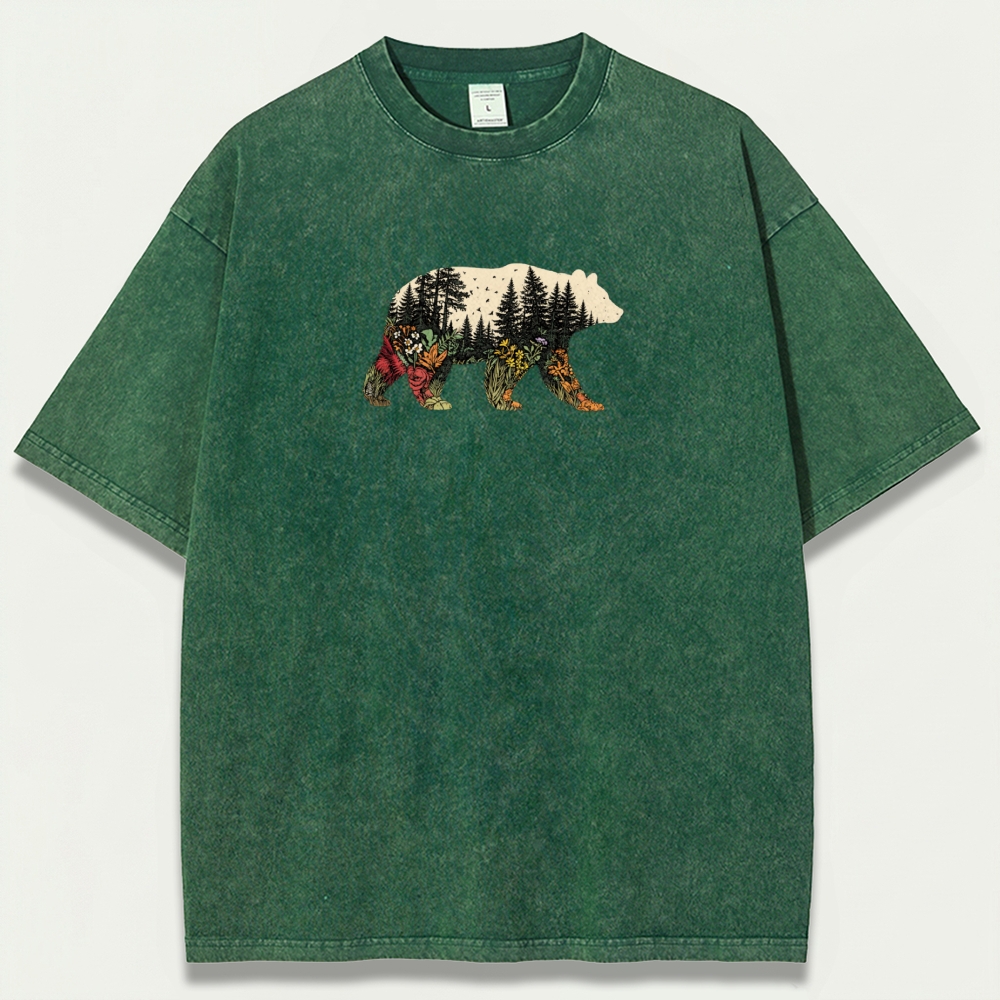 Bear Forest Vintage Organic Cotton Hiking Tee-HikeVista
