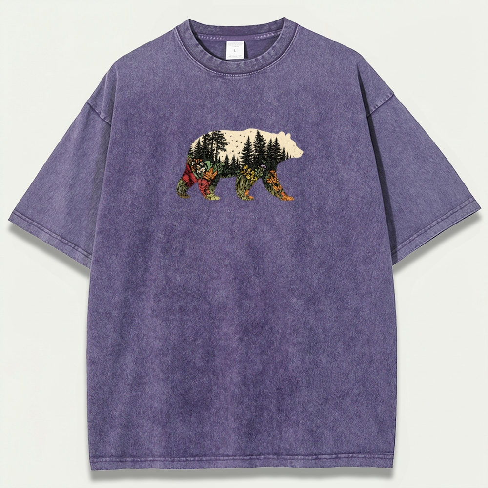 Bear Forest Vintage Organic Cotton Hiking Tee-HikeVista