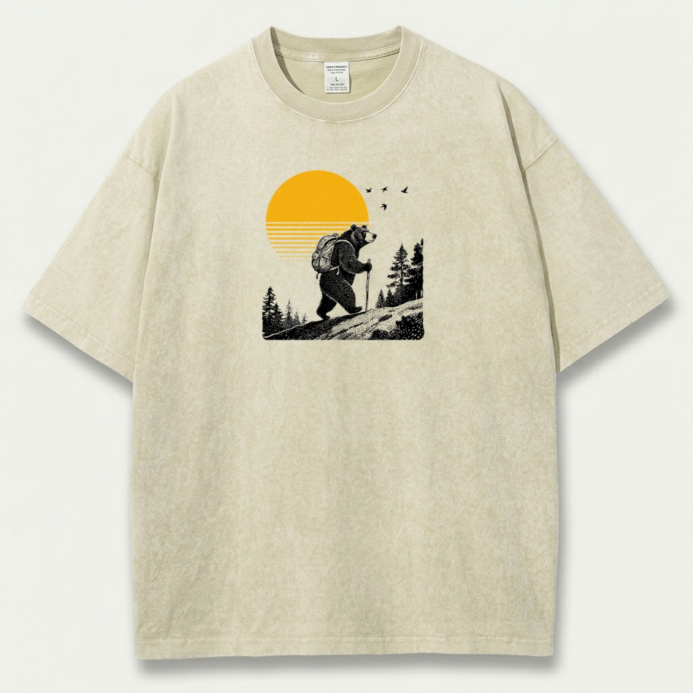 Bear In The Woods Vintage Organic Cotton Trail Tee-HikeVista
