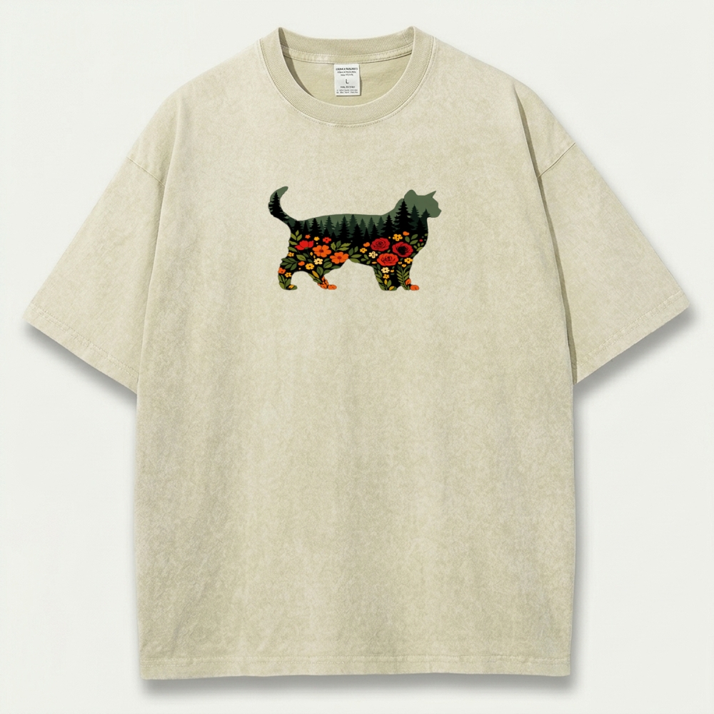 Cat Forest Vintage Organic Cotton Hiking Tee-HikeVista