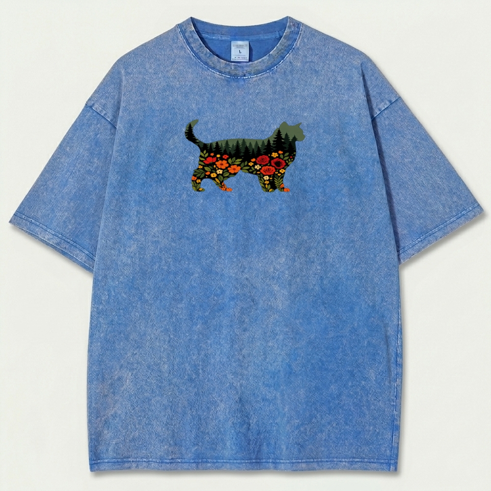 Cat Forest Vintage Organic Cotton Hiking Tee-HikeVista
