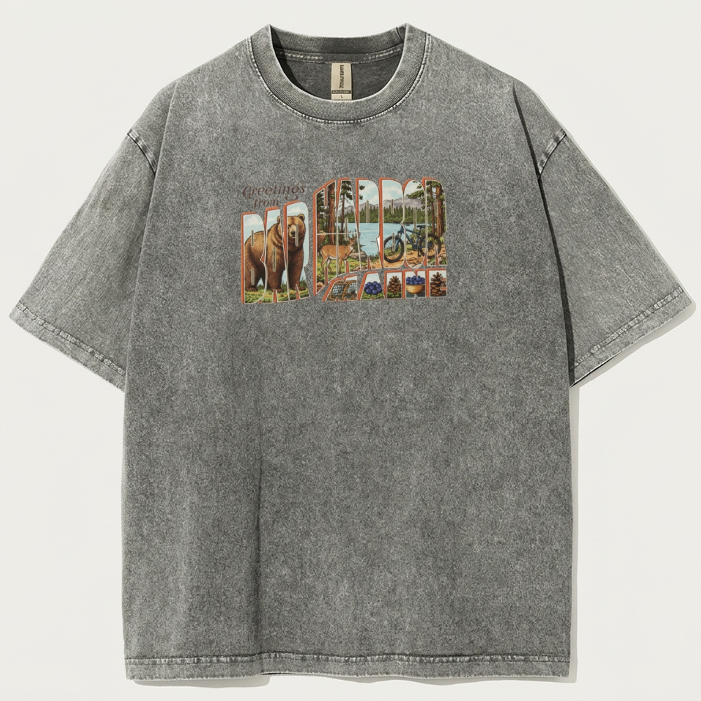 Bar Harbor Maine Vintage Organic Cotton Hiking Tee-HikeVista