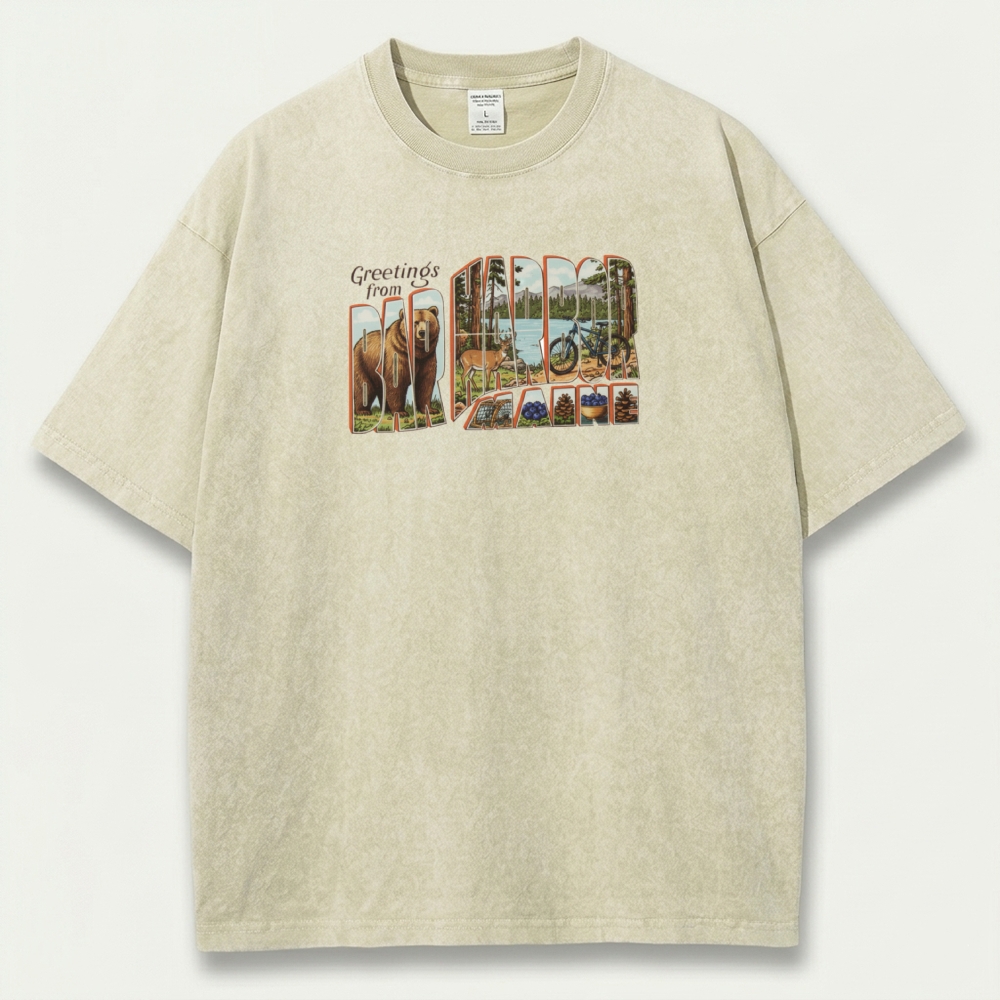 Bar Harbor Maine Vintage Organic Cotton Hiking Tee-HikeVista