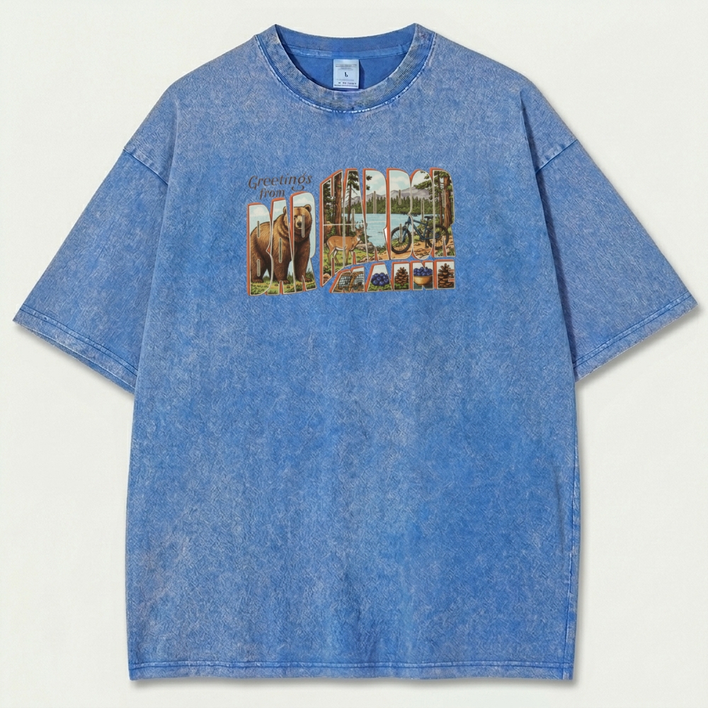 Bar Harbor Maine Vintage Organic Cotton Hiking Tee-HikeVista