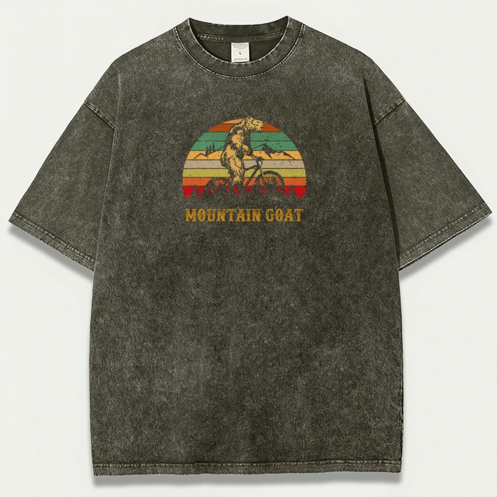 Mountain Goat Vintage Organic Cotton Hiking Tee-HikeVista