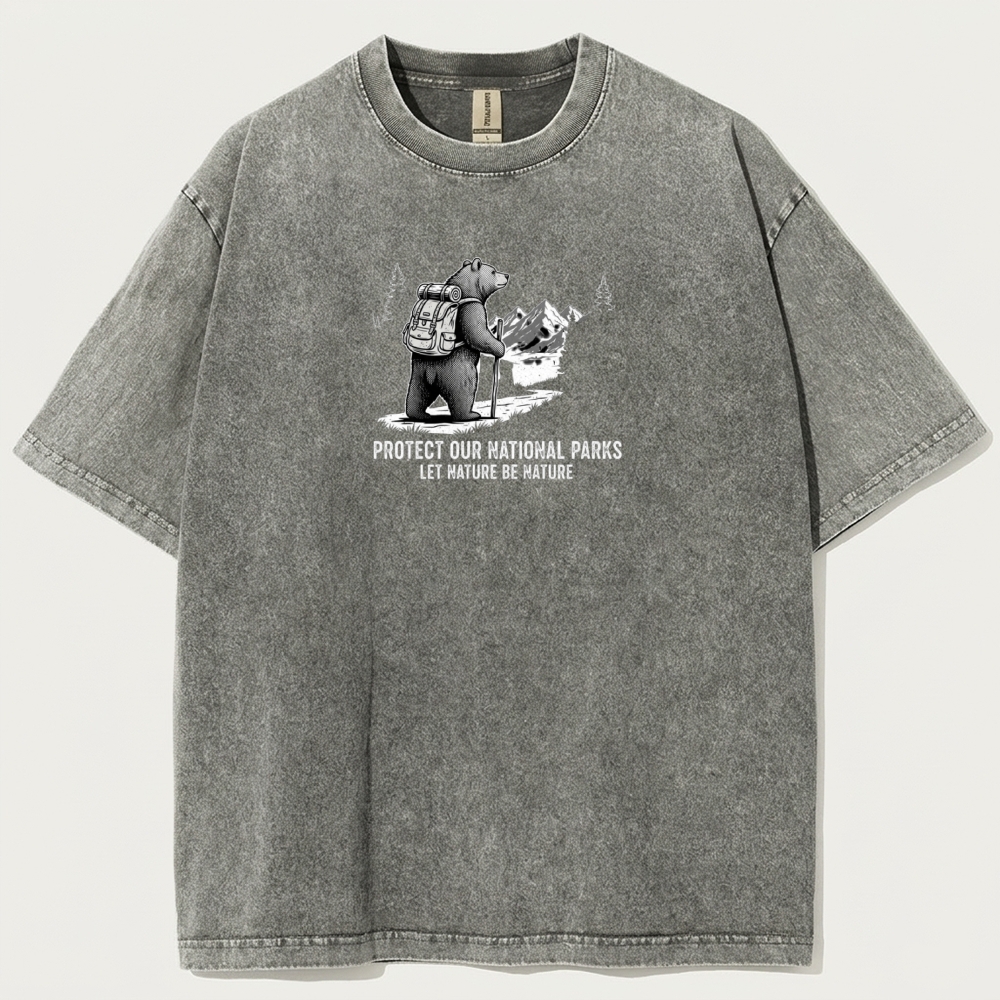 Mountain Bear Vintage Organic Cotton Hiking Tee-HikeVista