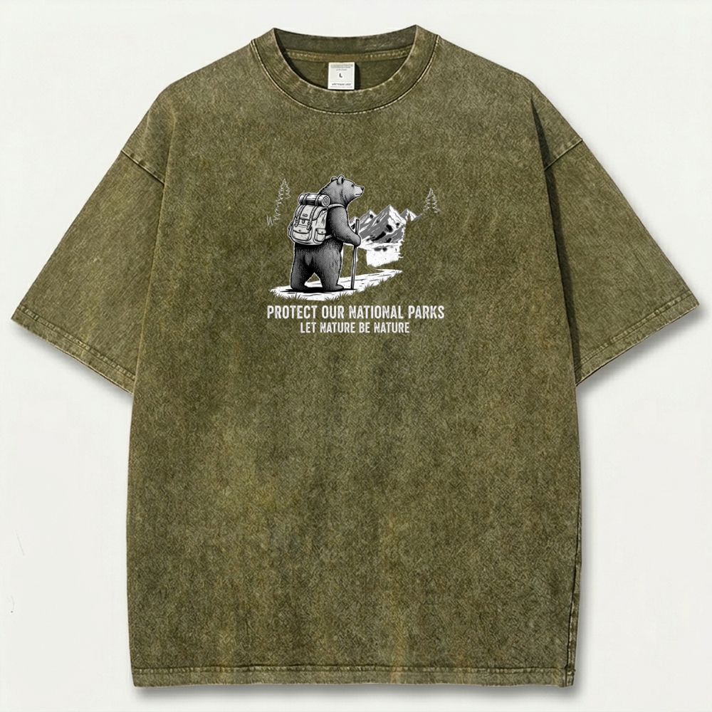Mountain Bear Vintage Organic Cotton Hiking Tee-HikeVista