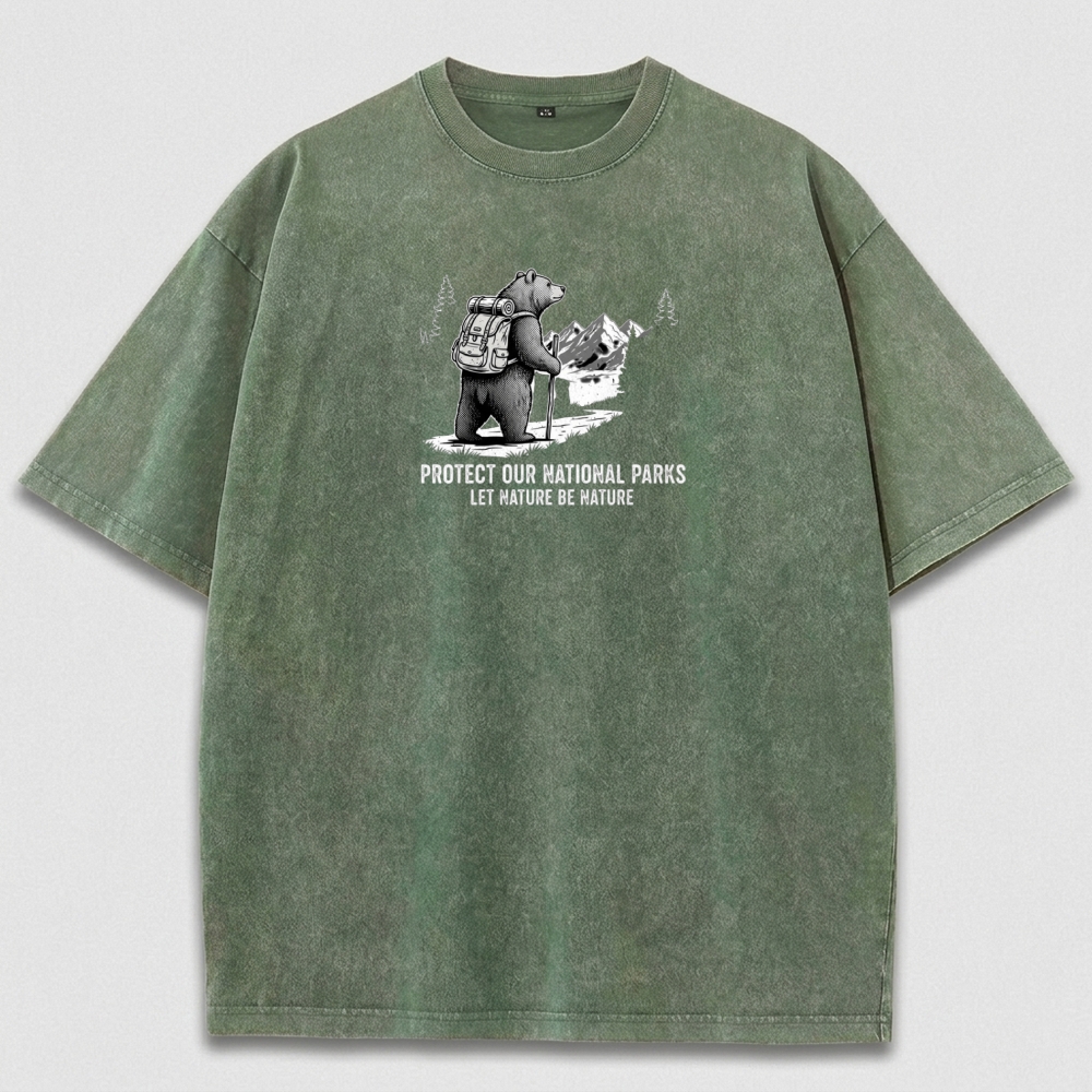 Mountain Bear Vintage Organic Cotton Hiking Tee-HikeVista