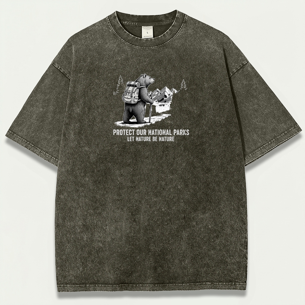 Mountain Bear Vintage Organic Cotton Hiking Tee-HikeVista
