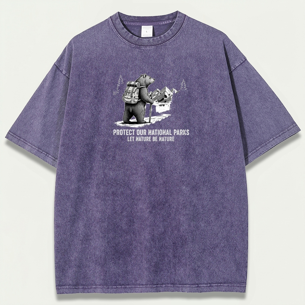 Mountain Bear Vintage Organic Cotton Hiking Tee-HikeVista