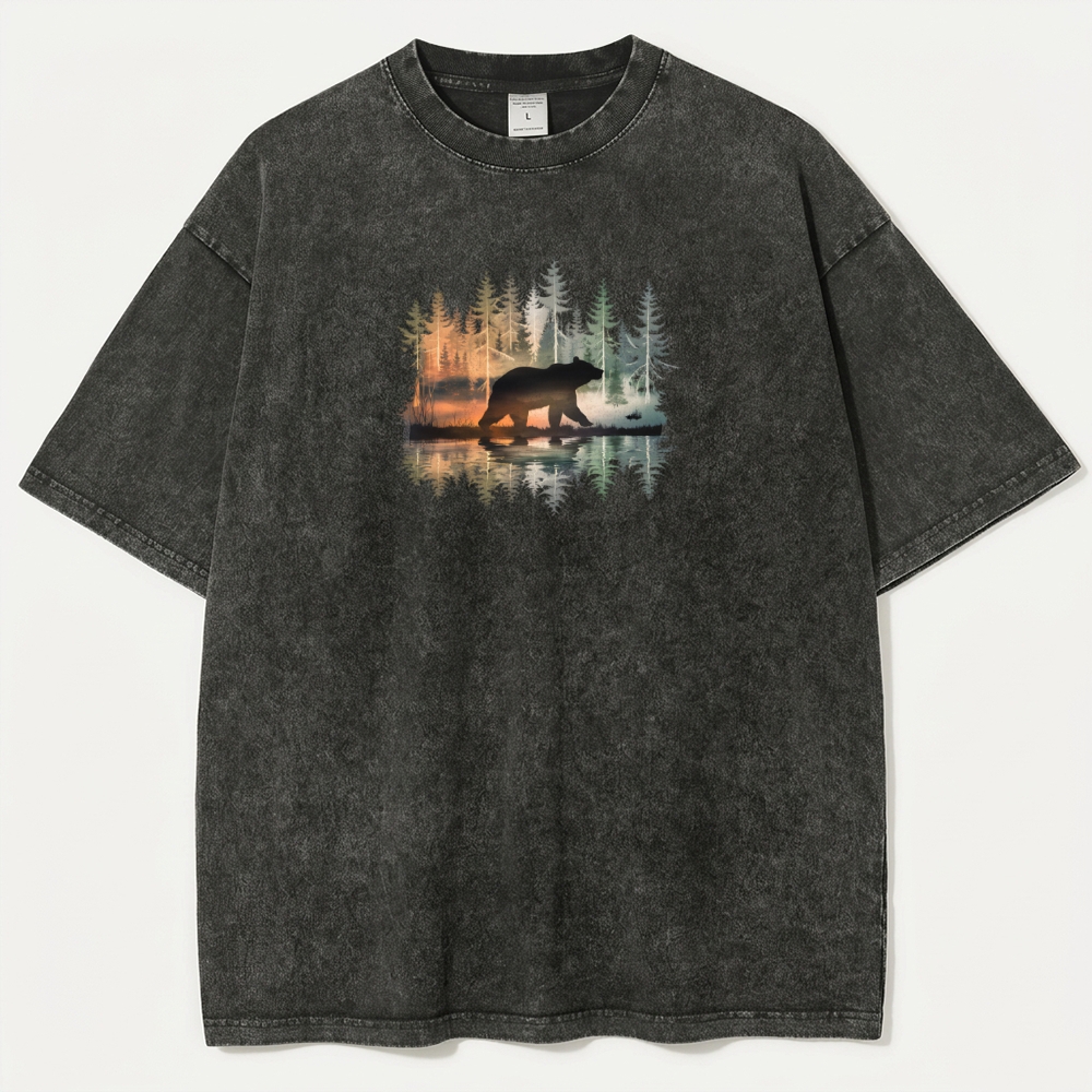 Bear Forest Vintage Organic Cotton Hiking Tee-HikeVista