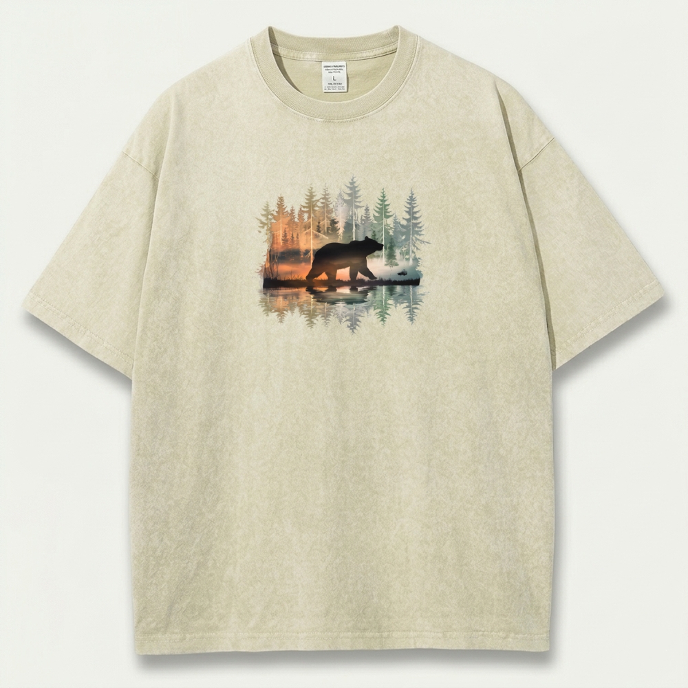 Bear Forest Vintage Organic Cotton Hiking Tee-HikeVista