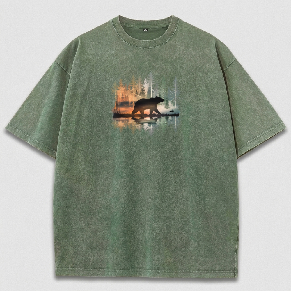 Bear Forest Vintage Organic Cotton Hiking Tee-HikeVista