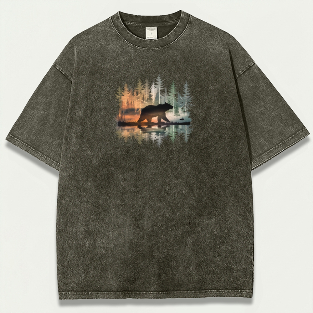 Bear Forest Vintage Organic Cotton Hiking Tee-HikeVista