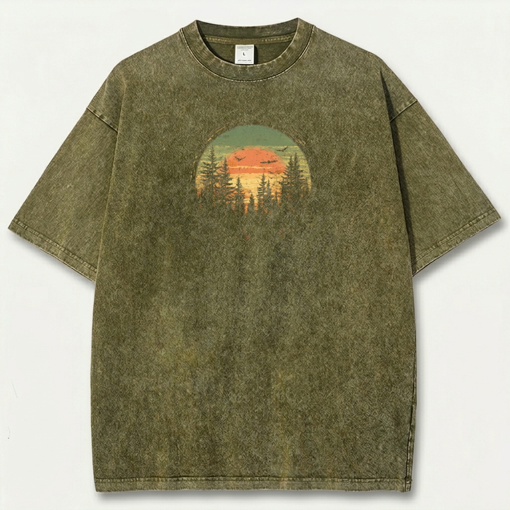 Sunset Forest Vintage Organic Cotton Trail Tee-HikeVista