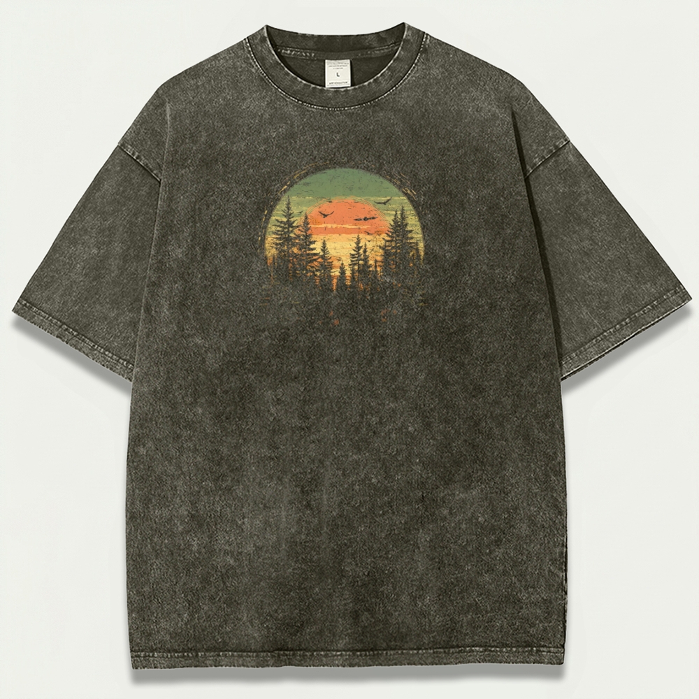 Sunset Forest Vintage Organic Cotton Trail Tee-HikeVista