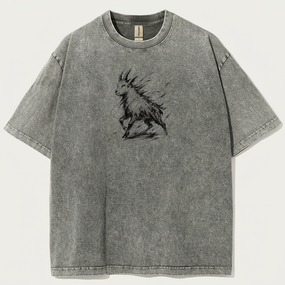 Mountain Goat Vintage Organic Cotton Hiking Tee-HikeVista