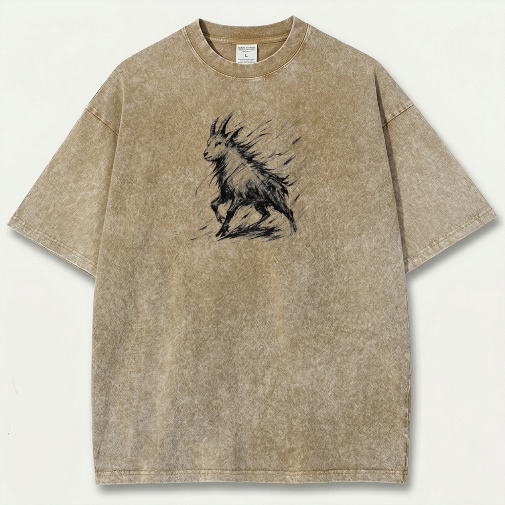 Mountain Goat Vintage Organic Cotton Hiking Tee-HikeVista