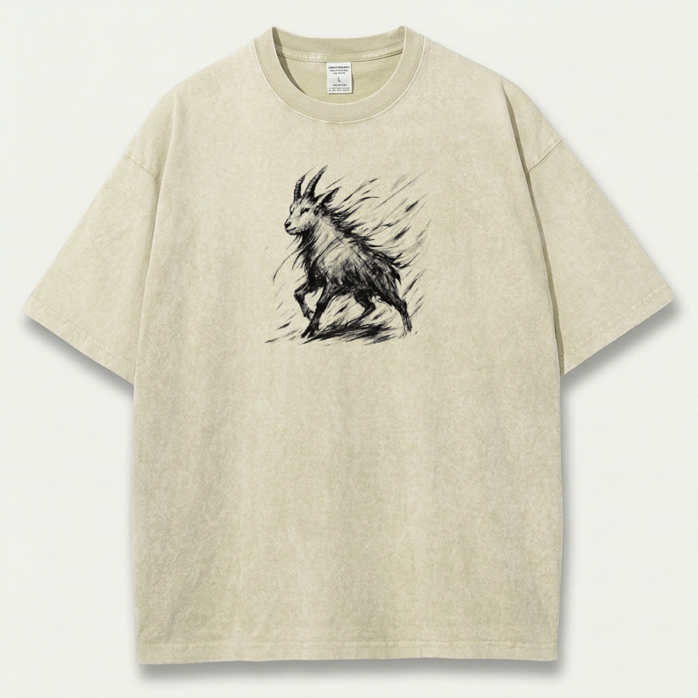 Mountain Goat Vintage Organic Cotton Hiking Tee-HikeVista