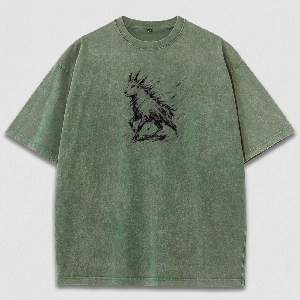 Mountain Goat Vintage Organic Cotton Hiking Tee-HikeVista