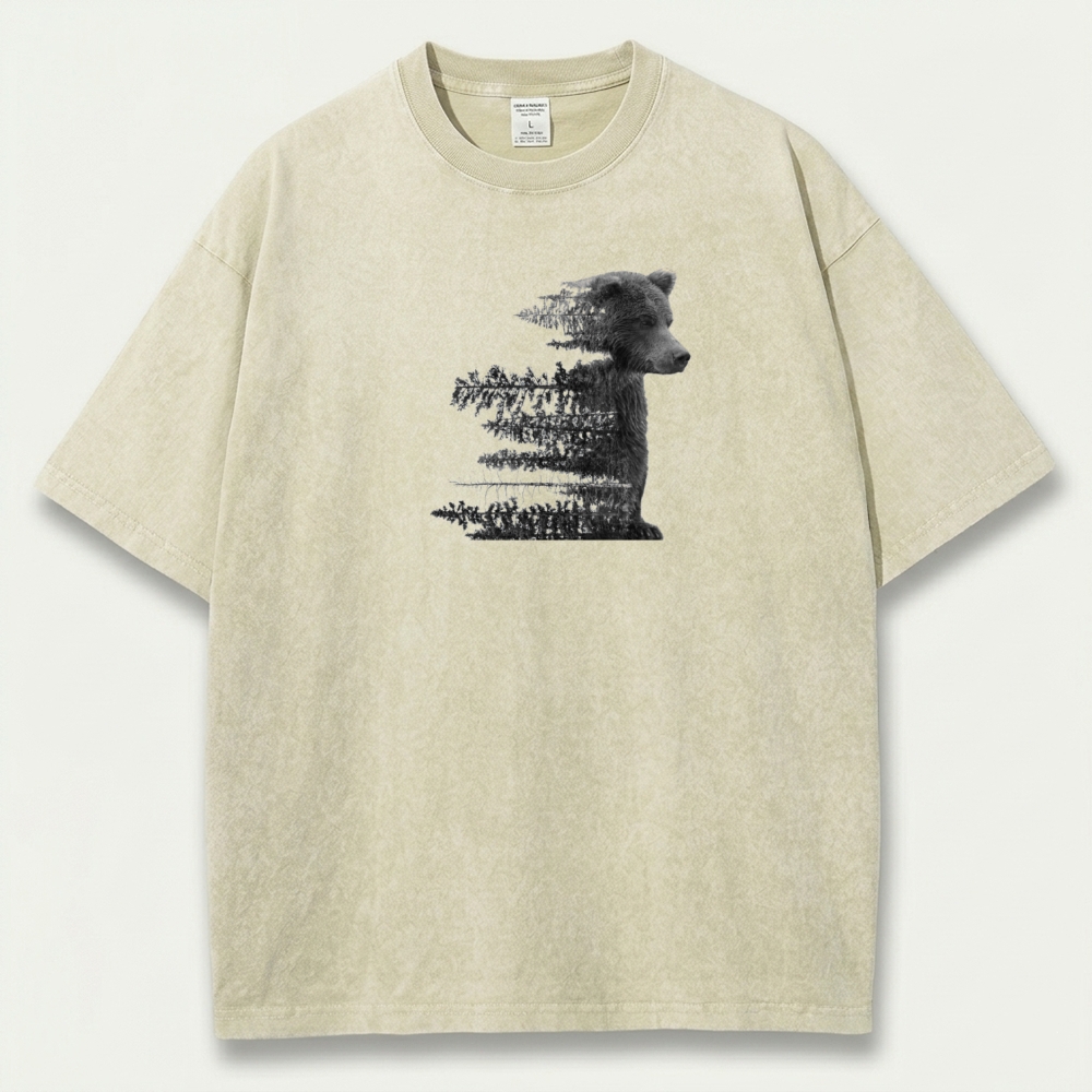 Bear Forest Vintage Organic Cotton Hiking Tee-HikeVista