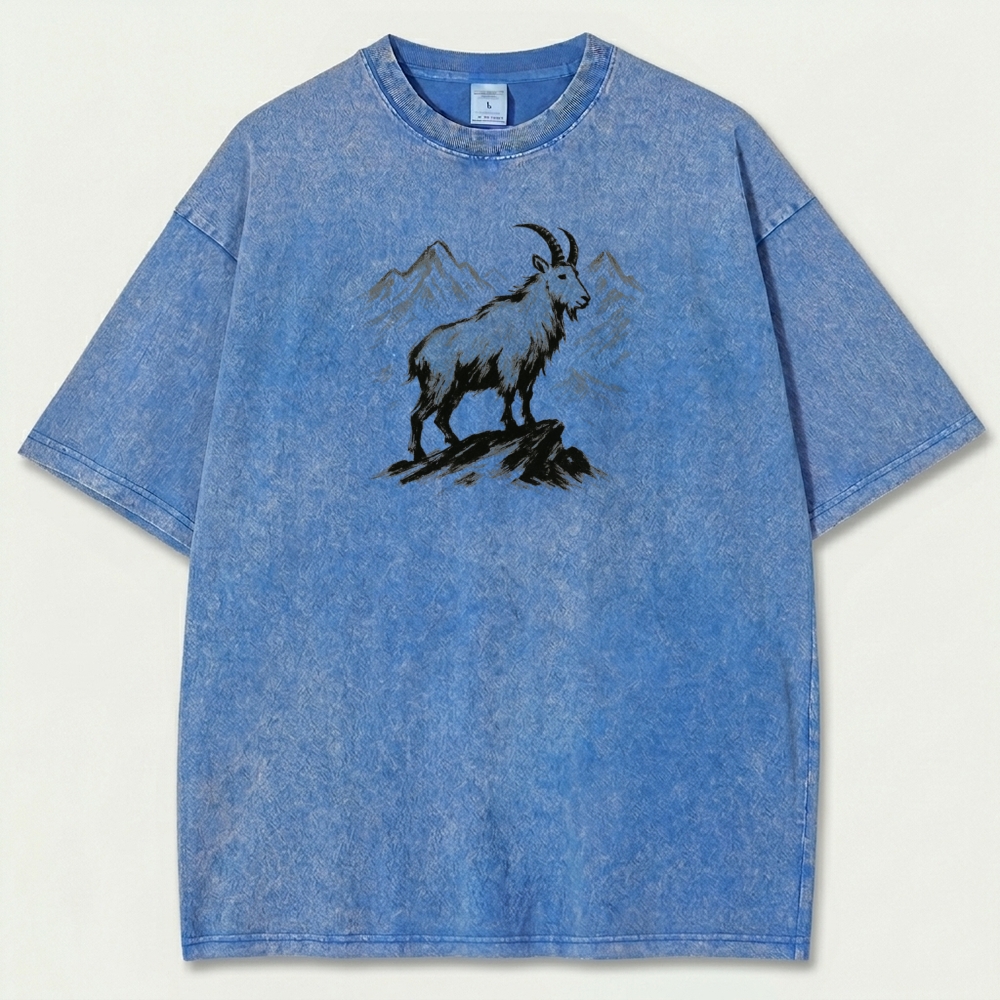 Mountain Goat Vintage Organic Cotton Hiking Tee-HikeVista