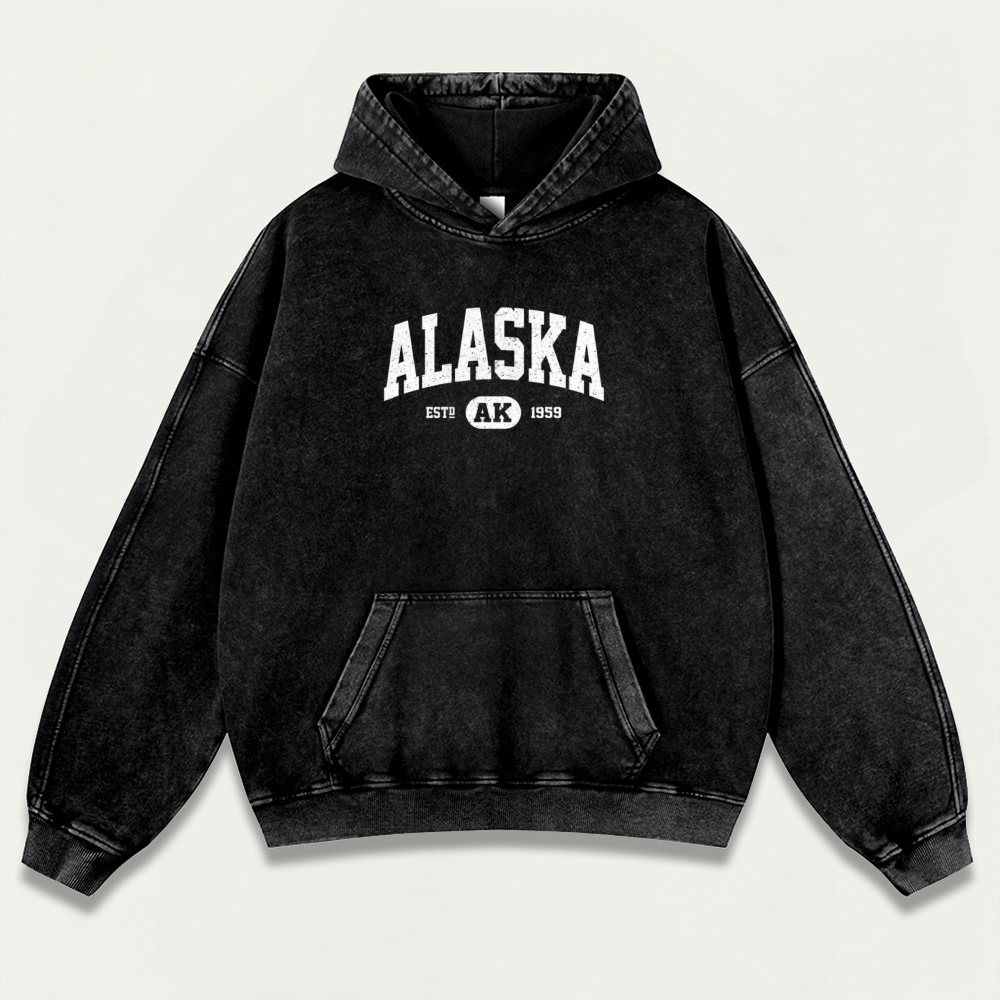Alaska Vintage Premium Heavyweight Hiking Hoodie-HikeVista