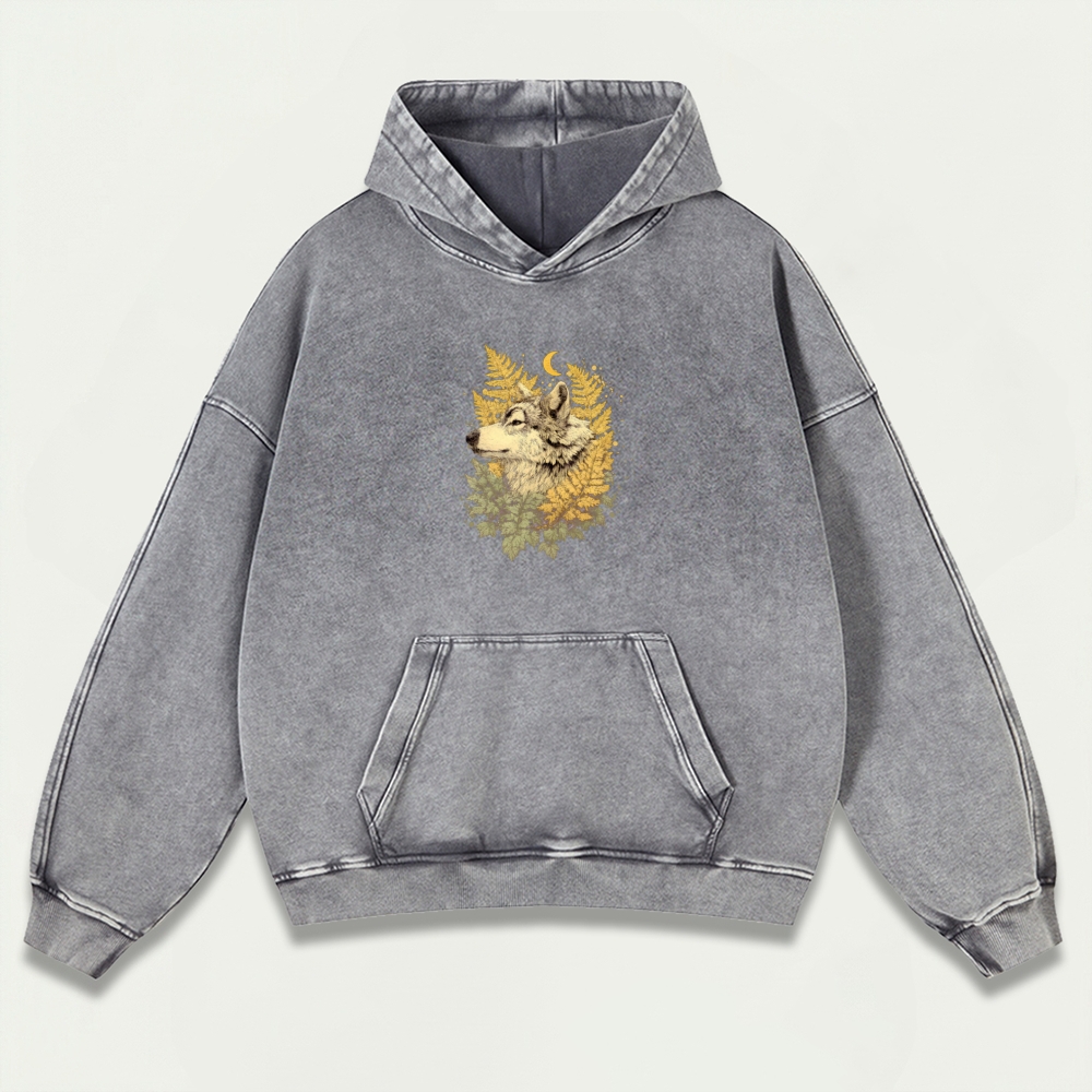Wolf Weed Vintage Premium Heavyweight Trail Hoodie-HikeVista