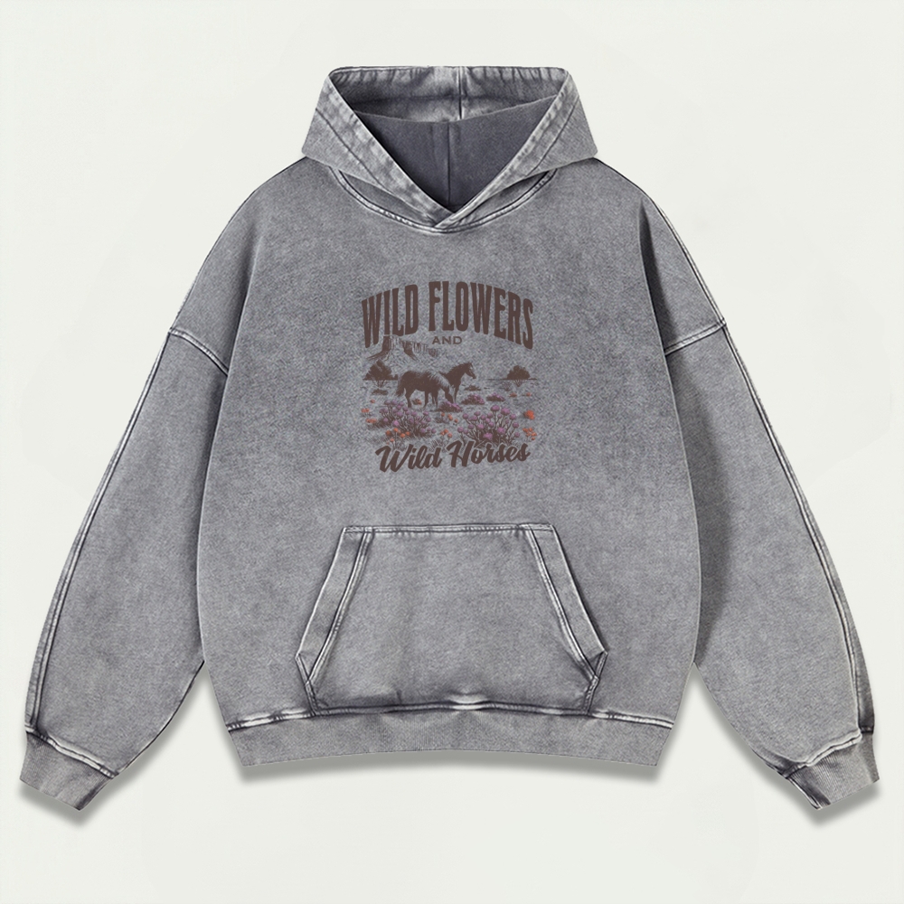 Wildflower And Wild Vintage Premium Heavyweight Trail Hoodie-HikeVista