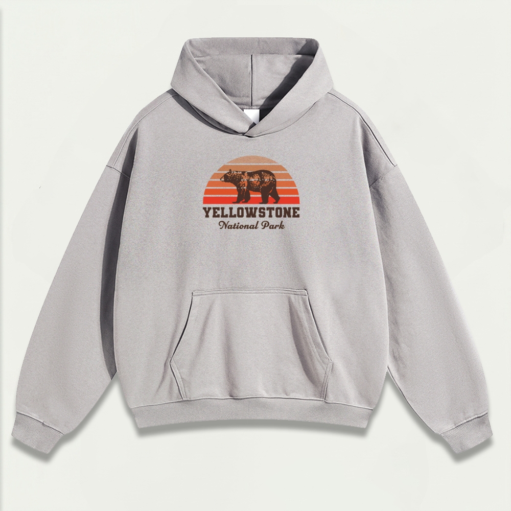 Yellowstone Bear Heavyweight Hiking Hoodie-HikeVista