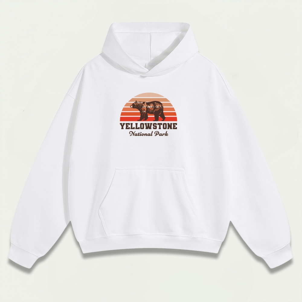 Yellowstone Bear Heavyweight Hiking Hoodie-HikeVista