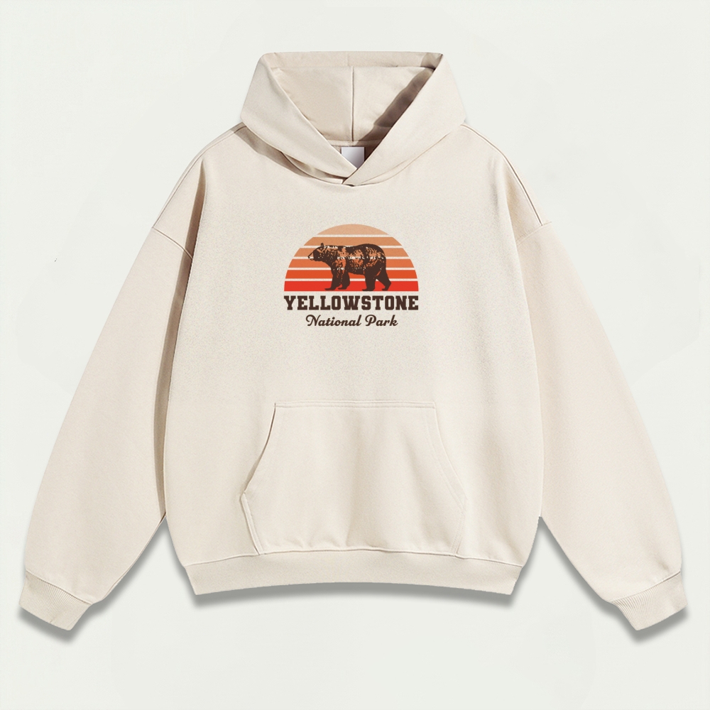 Yellowstone Bear Heavyweight Hiking Hoodie-HikeVista