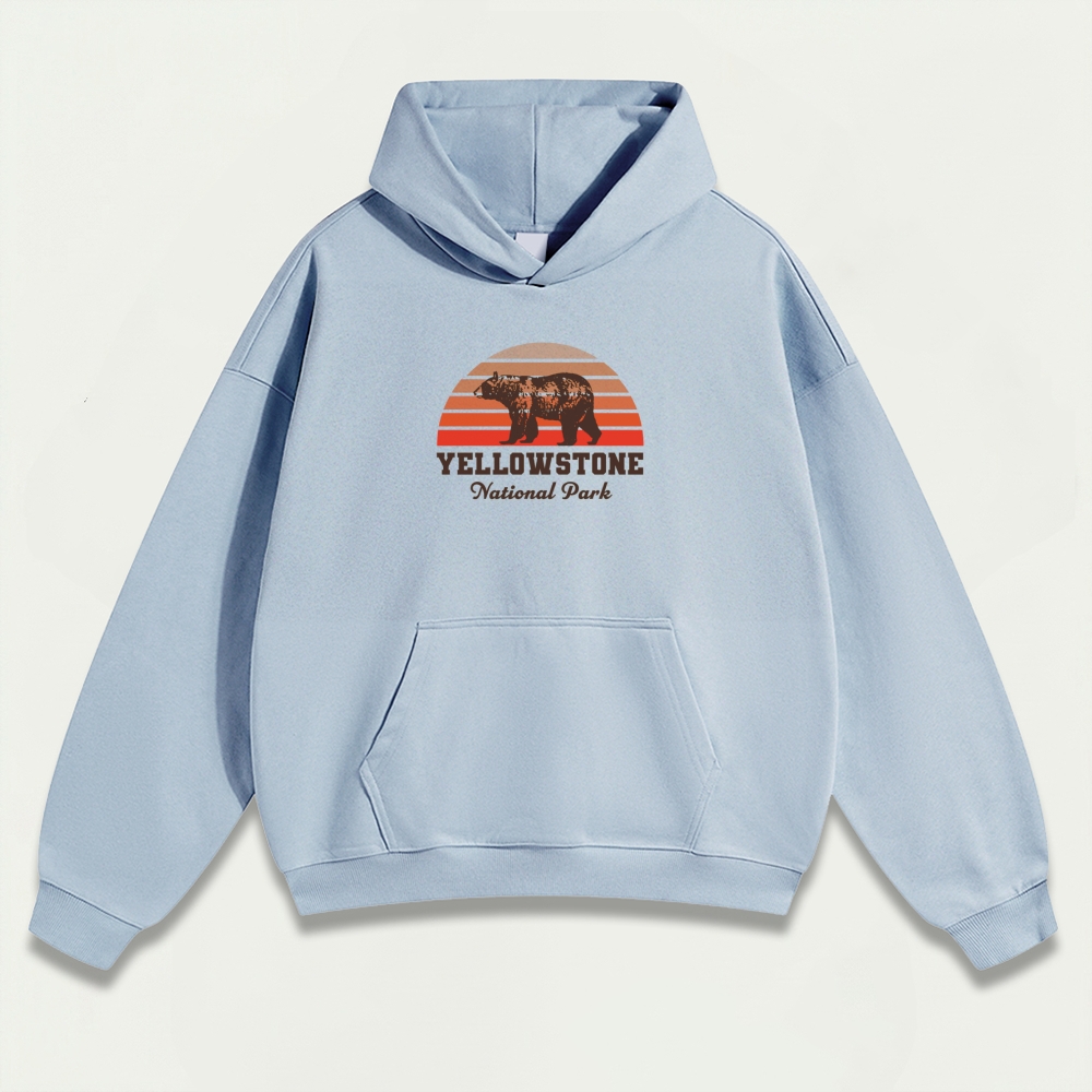 Yellowstone Bear Heavyweight Hiking Hoodie-HikeVista
