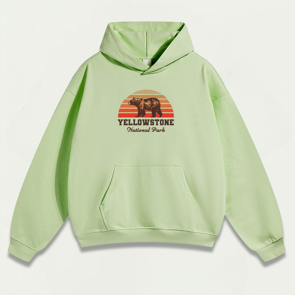Yellowstone Bear Heavyweight Hiking Hoodie-HikeVista