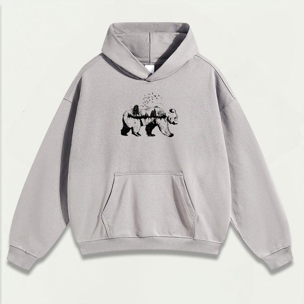 Bear Forest Heavyweight Hiking Hoodie-HikeVista