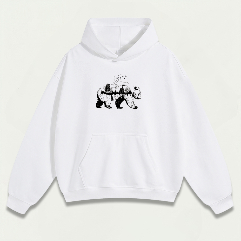 Bear Forest Heavyweight Hiking Hoodie-HikeVista
