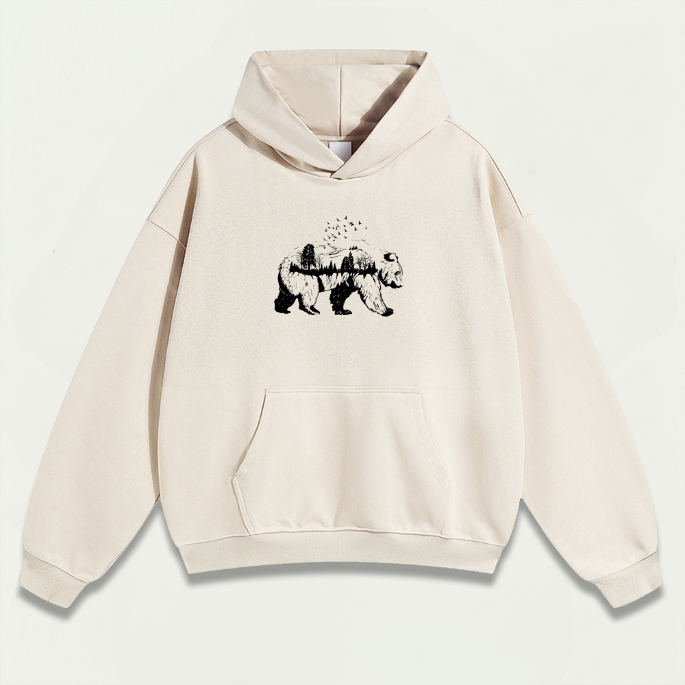 Bear Forest Heavyweight Hiking Hoodie-HikeVista