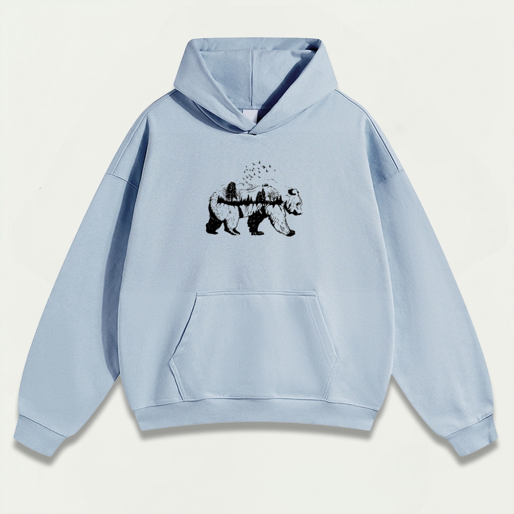 Bear Forest Heavyweight Hiking Hoodie-HikeVista