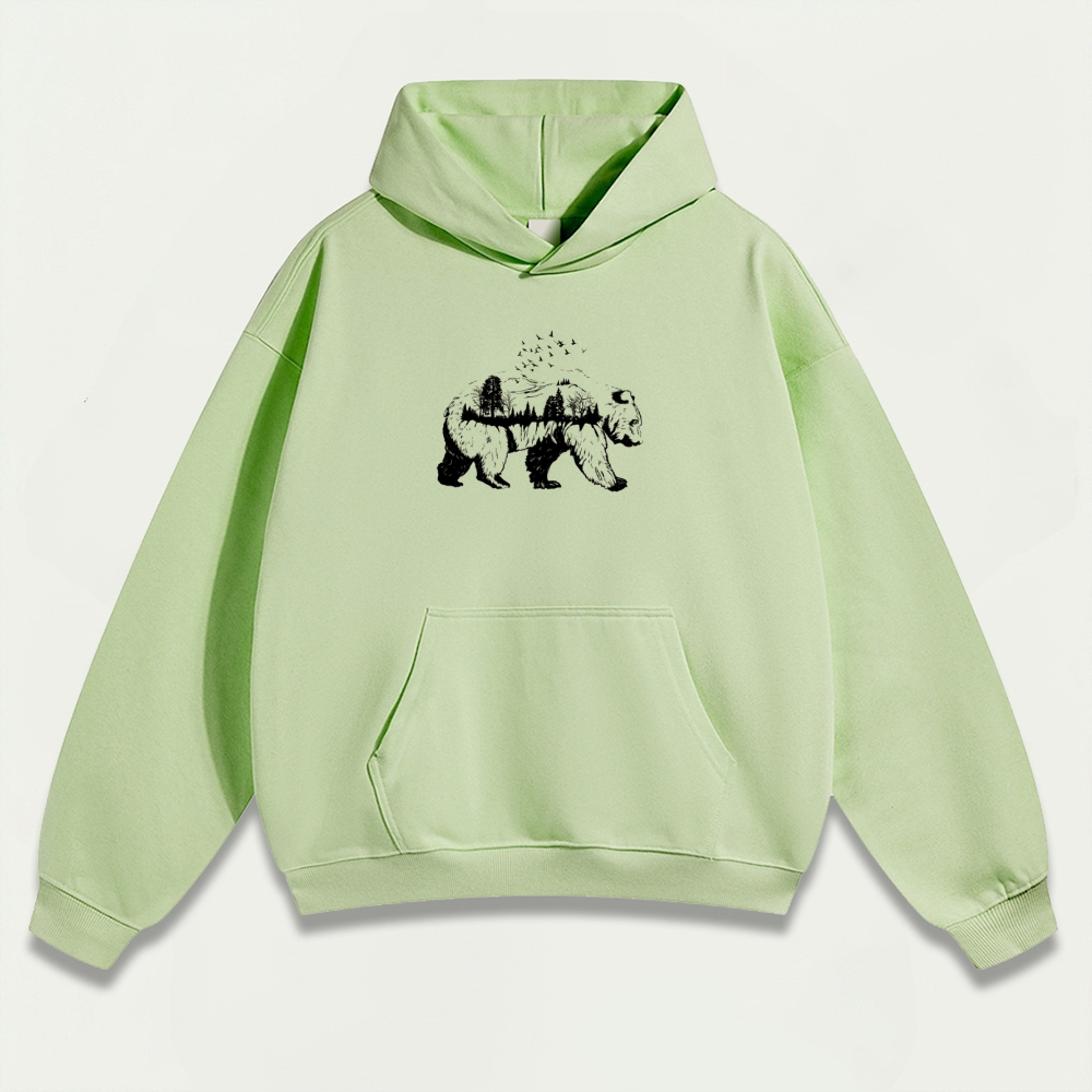 Bear Forest Heavyweight Hiking Hoodie-HikeVista
