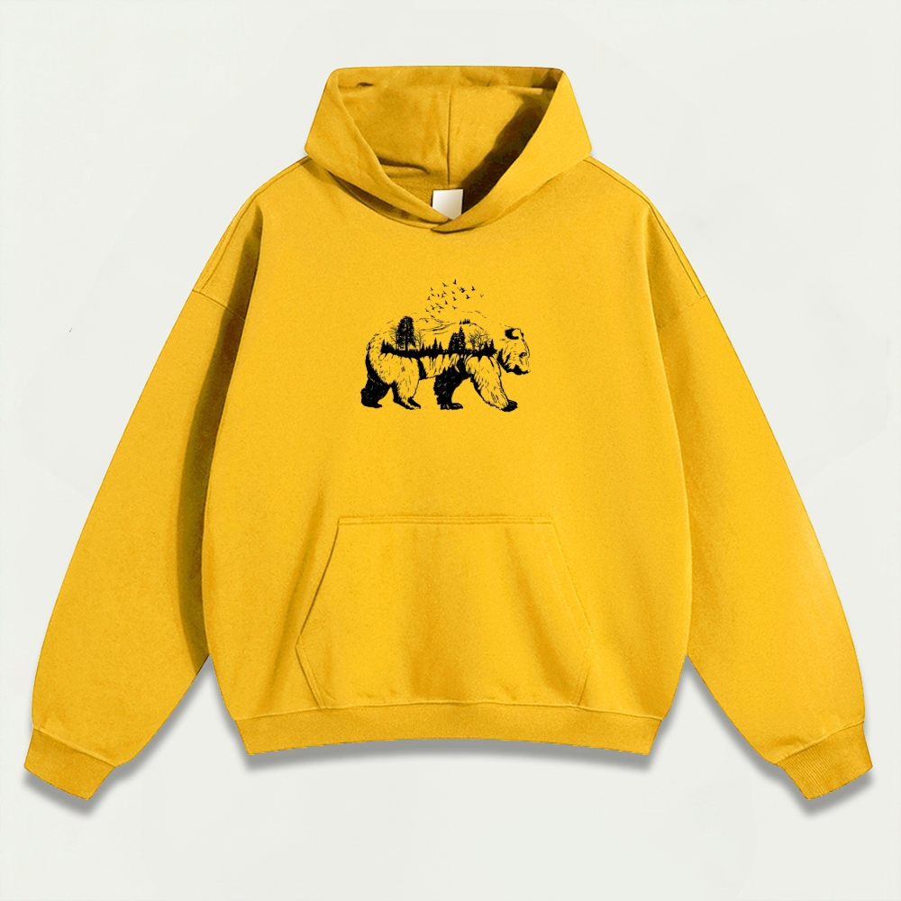 Bear Forest Heavyweight Hiking Hoodie-HikeVista