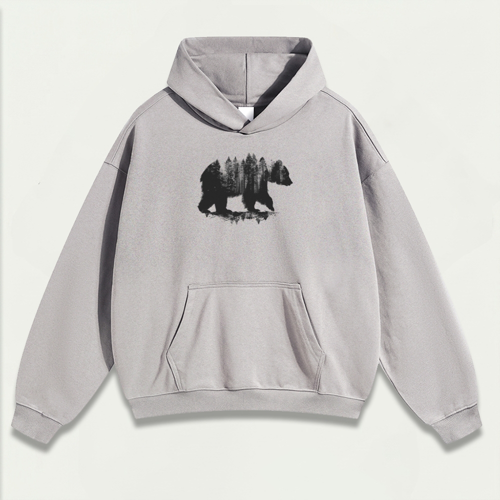 Bear In The Woods Heavyweight Hiking Hoodie-HikeVista
