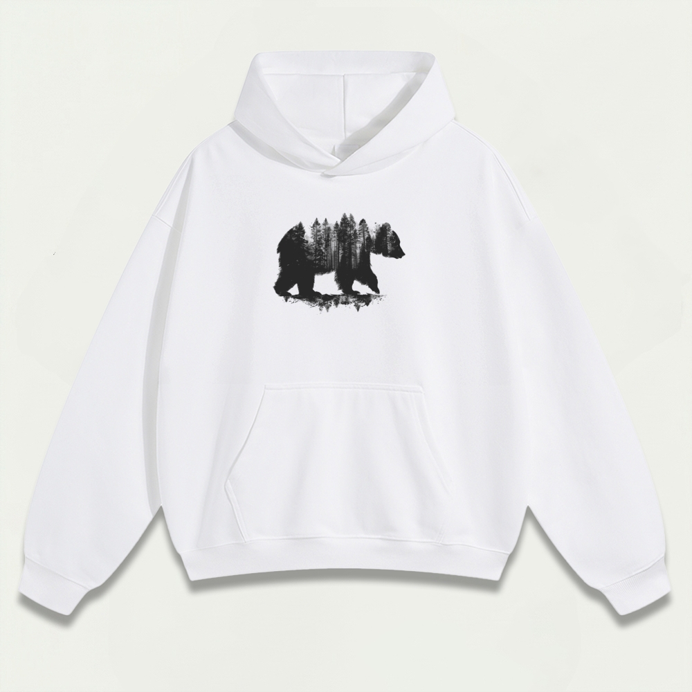 Bear In The Woods Heavyweight Hiking Hoodie-HikeVista