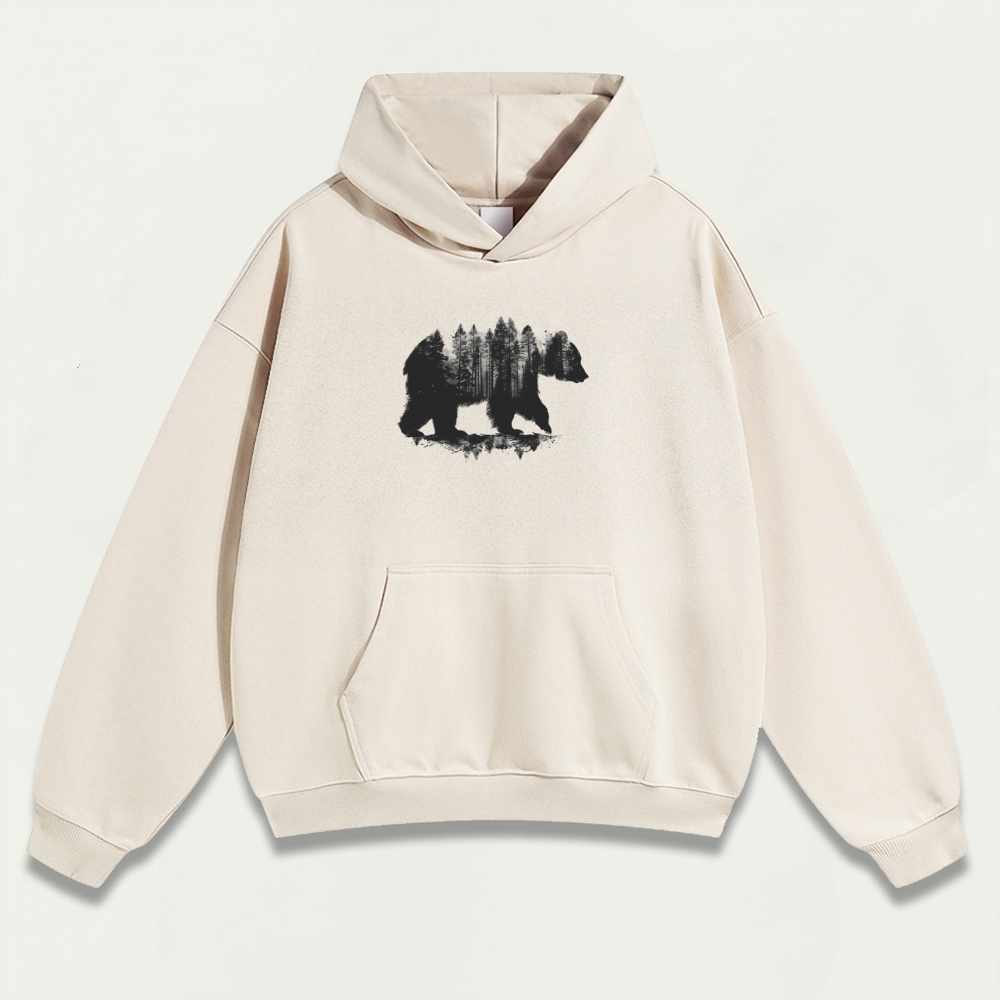 Bear In The Woods Heavyweight Hiking Hoodie-HikeVista
