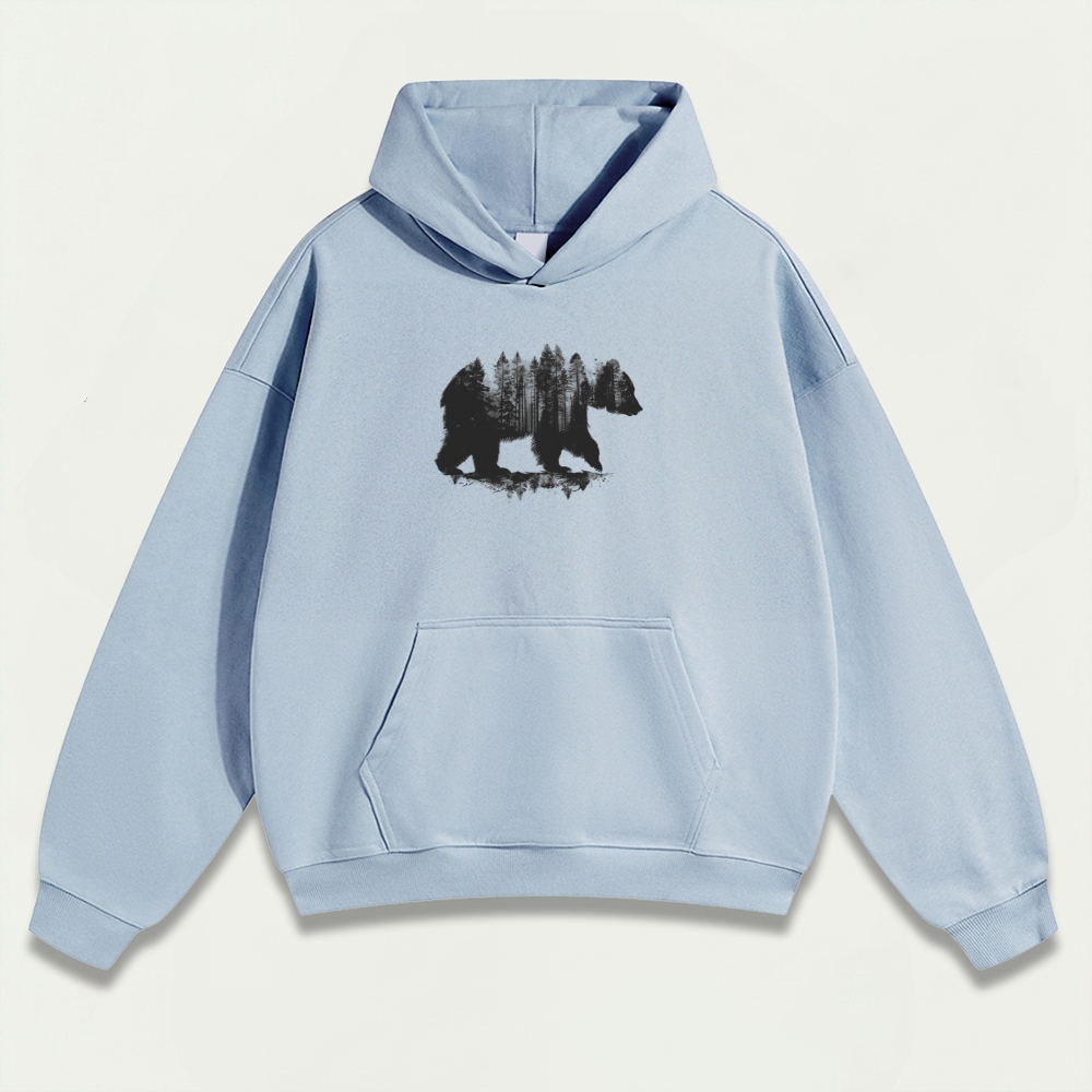 Bear In The Woods Heavyweight Hiking Hoodie-HikeVista