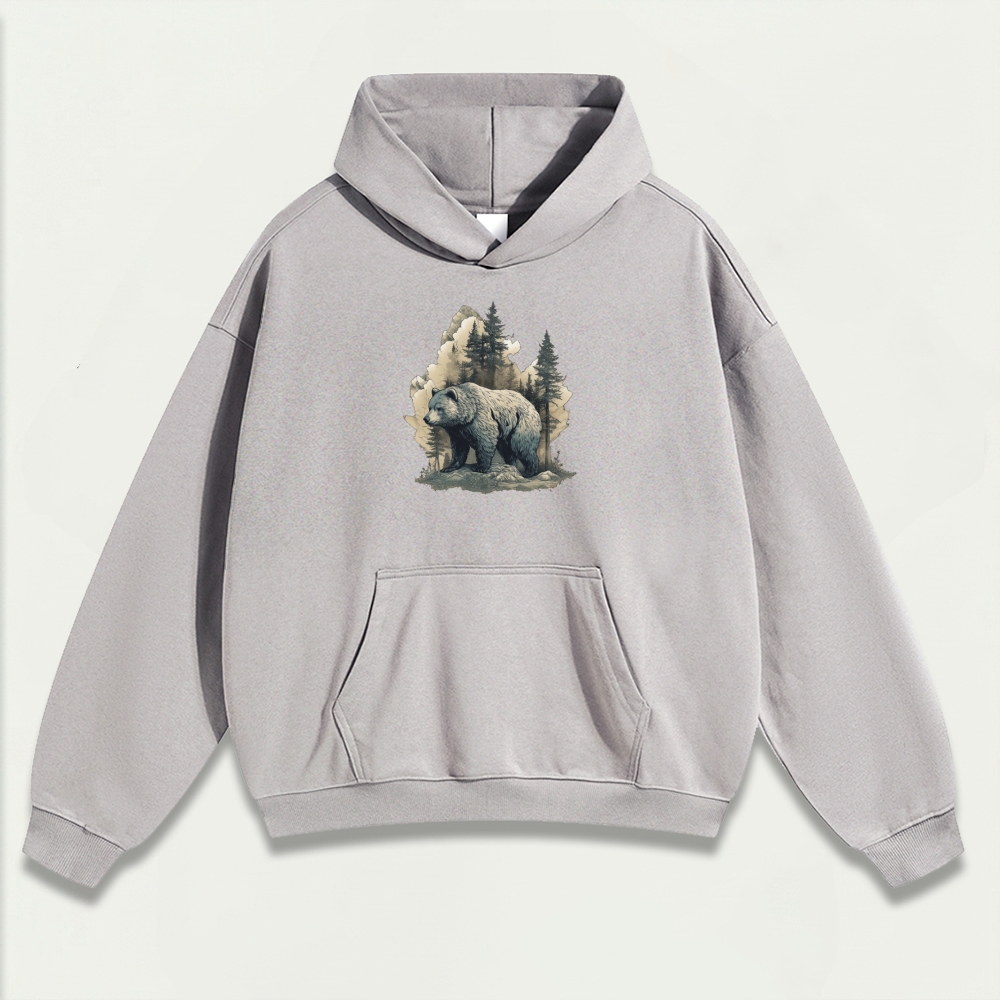 Bear In The Woods Heavyweight Hiking Hoodie-HikeVista