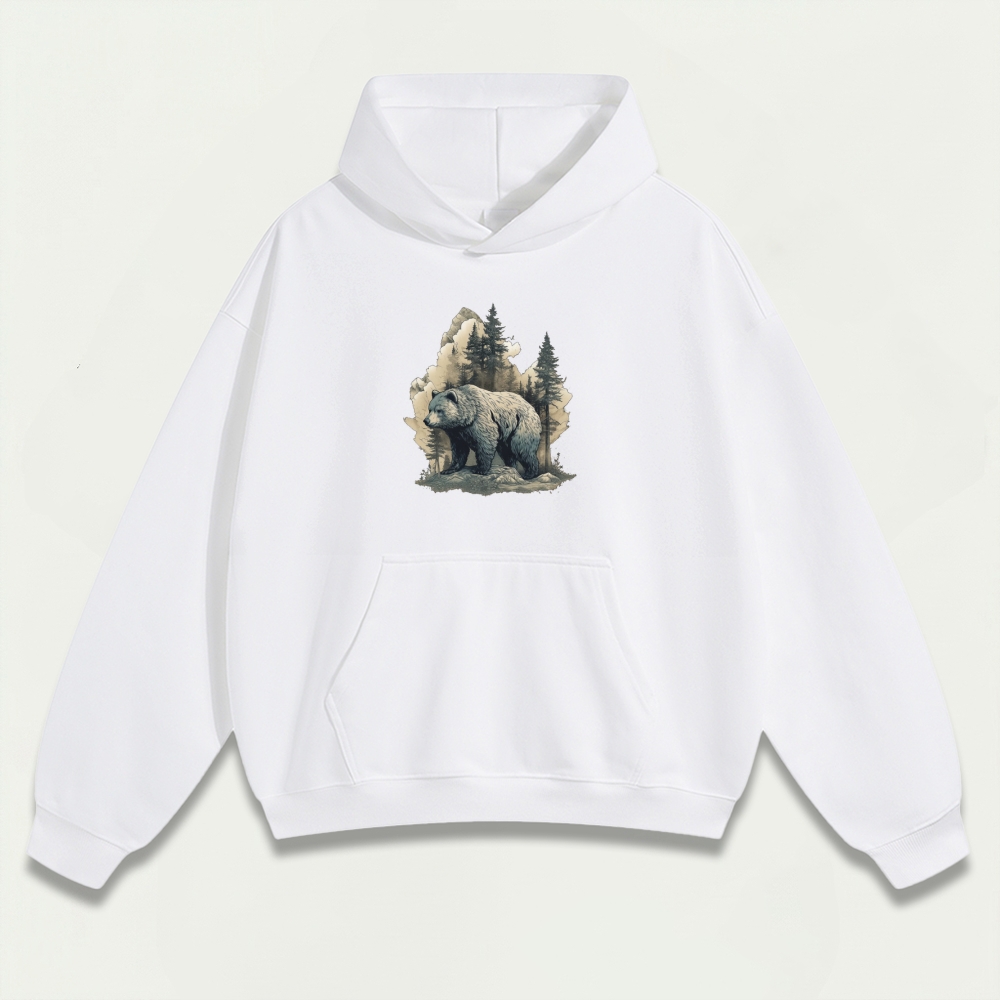 Bear In The Woods Heavyweight Hiking Hoodie-HikeVista