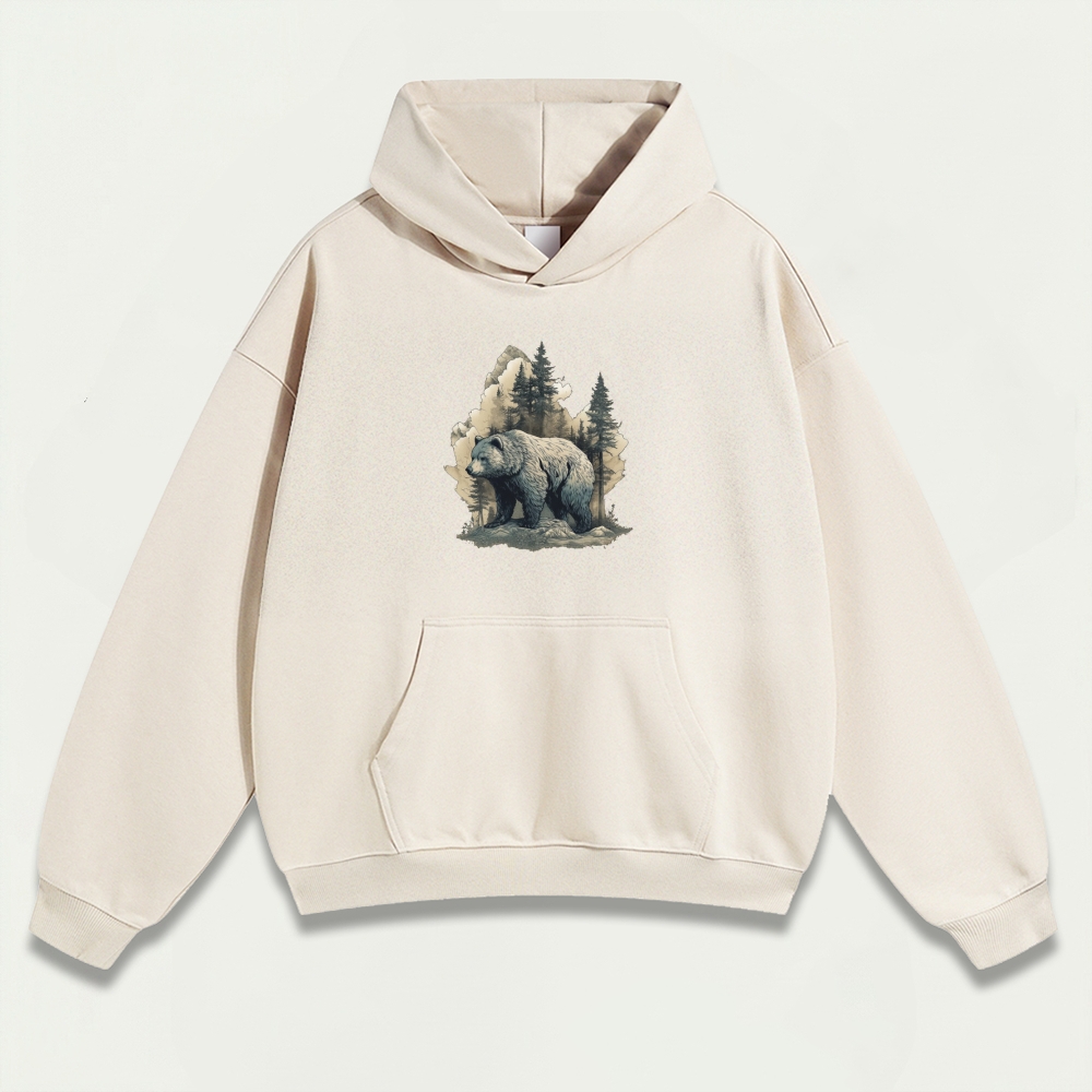 Bear In The Woods Heavyweight Hiking Hoodie-HikeVista